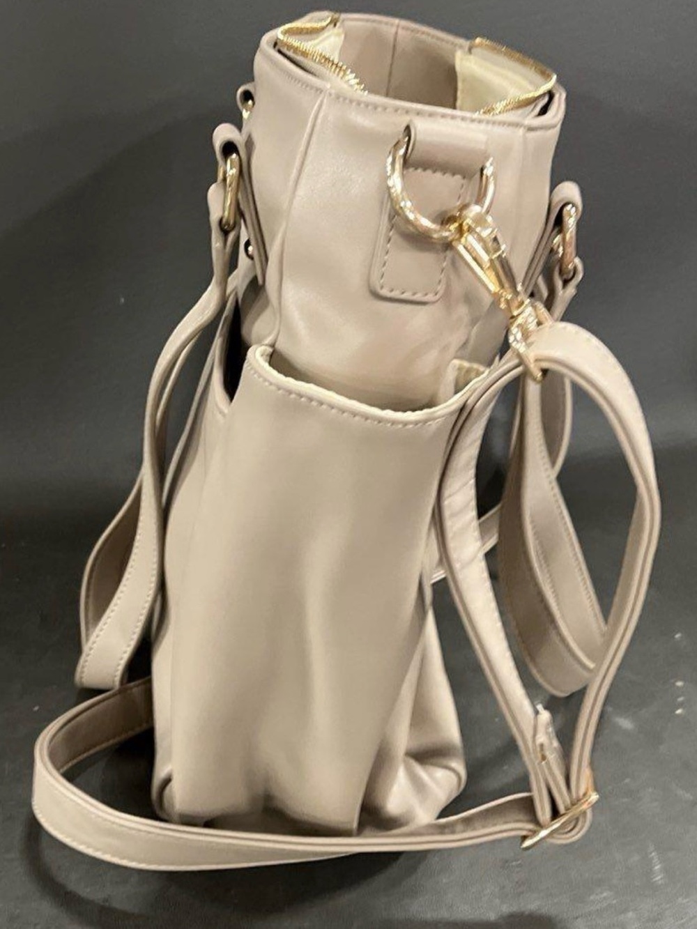 White Elm Taupe Carina Tote Bag from smoke free home - Picture 7 of 8